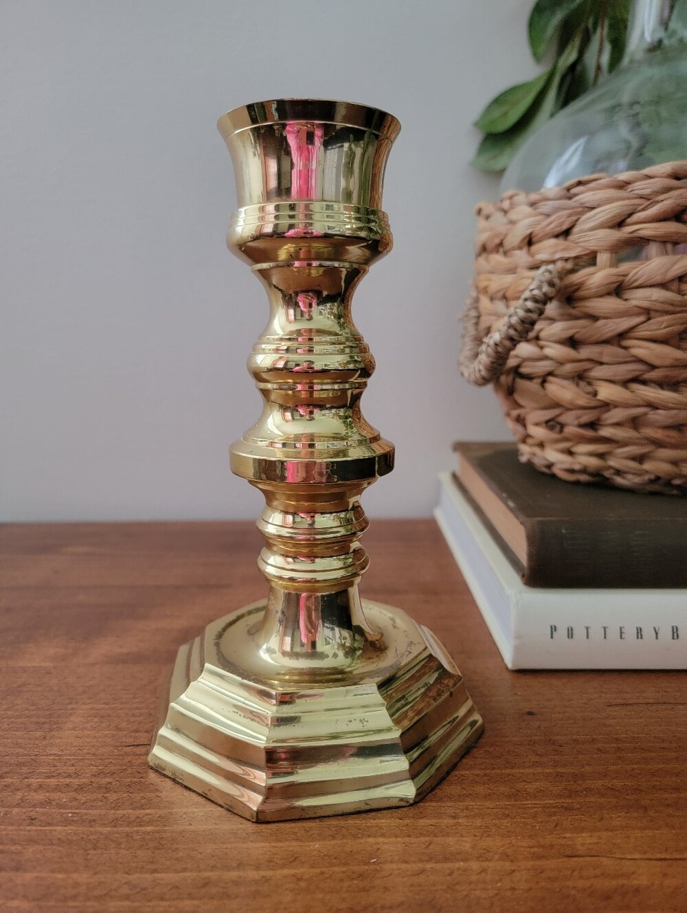 Vintage Brass Heavy Chunky Candlestick Taper Candle Holder Home Decor